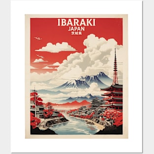 Ibaraki Japan Travel Vintage Tourism Poster Posters and Art